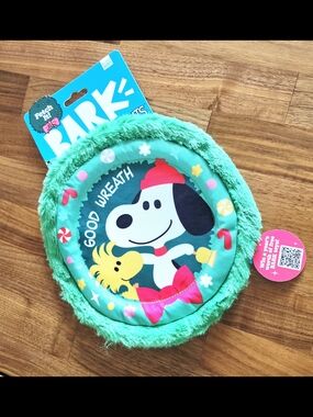 NEW! Bark Disc The Halls Plush Fetch Dog Toy